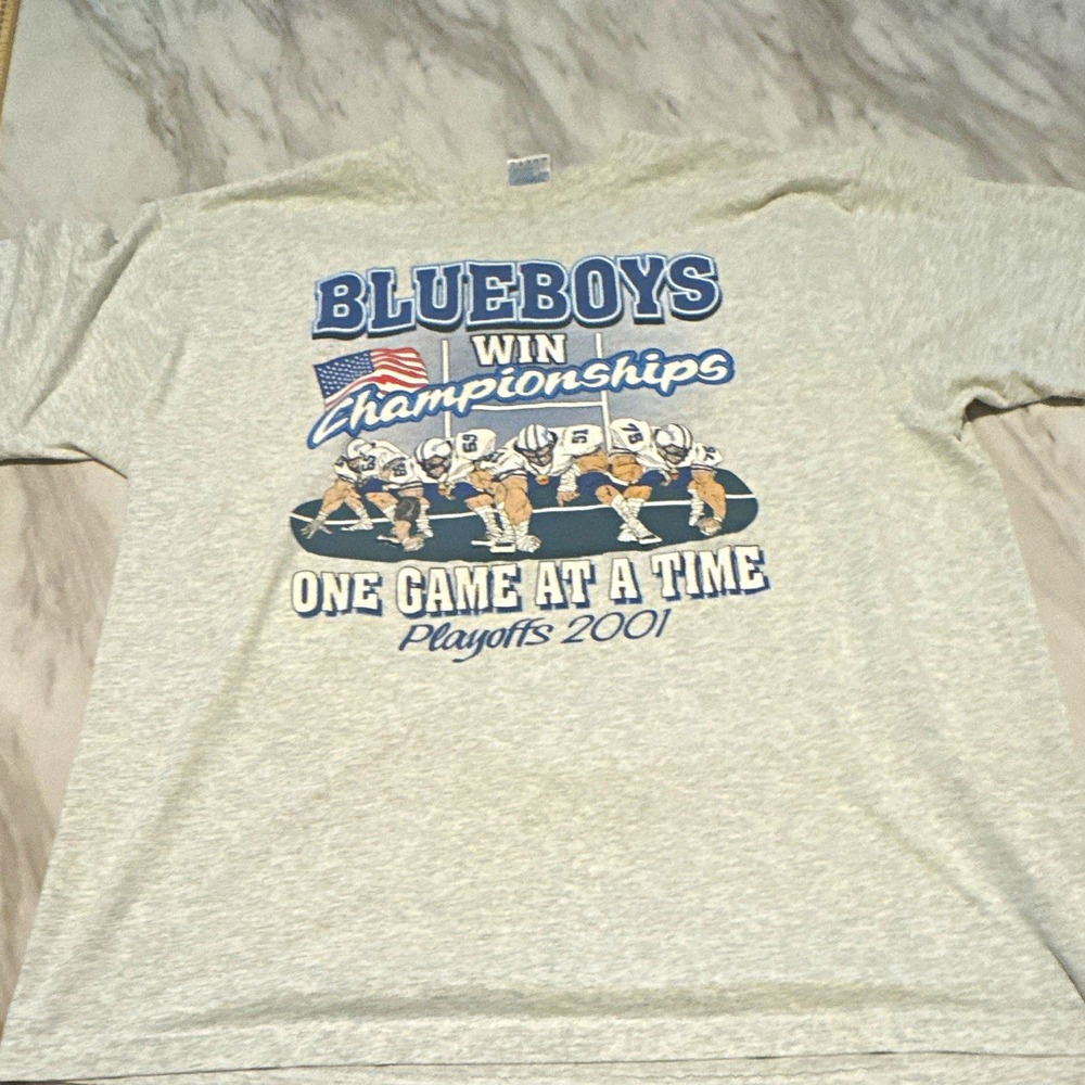 Fruit of the Loom Best Men's XL Gray Double-Sided Graphic Tee Playoffs 2001 9579